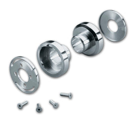 #103423 Fork Stop Kit hide-away internal system, polished stainless steel bearing cups, mounting plates and screws for Harley‑Davidson (fits 39mm/41mm triple trees)