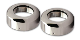 Pair of chrome billet smooth fork leg dust boots for Harley-Davidson 41mm sliders (#103450)