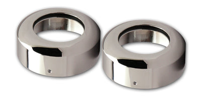 Pair of chrome billet smooth fork leg dust boots for Harley-Davidson 41mm sliders (#103450)