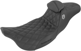 SADDLEMEN Pro Series SDC Performance Seat - w/ Backrest - Lattice Stitch/Lumbar Gripper - FL '08-'23 SC80807DBRT