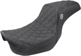 SADDLEMEN Pro Series SDC Performance Seat - w/o Backrest - Lattice Stitch/Lumbar Gripper - FLD/FXD '06-'17 SC80604DB