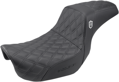 SADDLEMEN Pro Series SDC Performance Seat - w/o Backrest - Lattice Stitch/Lumbar Gripper - FLD/FXD '06-'17 SC80604DB