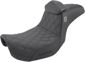 SADDLEMEN Pro Series SDC Performance Seat - w/ Backrest - Lattice Stitch/Lumbar Gripper - FLD/FXD '06-'17 SC80604DBKRT