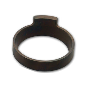 Lower hourglass bearing race with stop for #103413 fork stop kit (part #104001), fits 1.990" neck bore