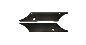 104710B CNC-machined black anodized billet aluminum saddle bag latch covers (pair) for 1993-2013 Harley-Davidson Touring models