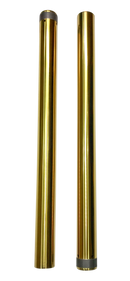Pair of 49mm 25.5-inch gold Titanium Nitride (TiN) coated fork tubes for Harley Dyna FXD, part #105120G
