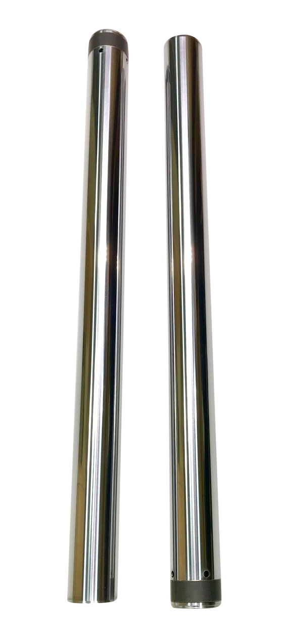 Pair of 49mm hard chrome Softail fork tubes, 23.75-inch stock length (part 105220), fits 2018–2023 Harley‑Davidson Softail models