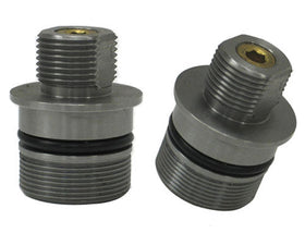 Pair of 41mm replacement fork tube plugs (105530) with O-rings and brass inserts for Pro-One blind top triple trees