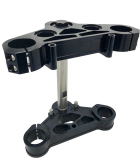 MXV1 39mm black anodized CNC-machined 6061 T6 billet aluminum triple tree top and bottom with stem and headlight bracket