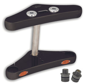 Pro-One blind-top 41mm black billet triple tree, 5° rake, with integrated LED turn signals and fork tube plugs
