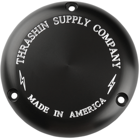 Thrashin Supply Classic Black Derby Cover for Harley-Davidson Dyna Softail Touring FXR 1970–1998