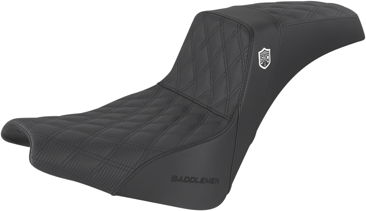 SADDLEMEN Pro Series SDC Performance Seat - w/o Backrest - Lattice Stitch/Lumbar Gripper - FX '18-'24 SC81830DB