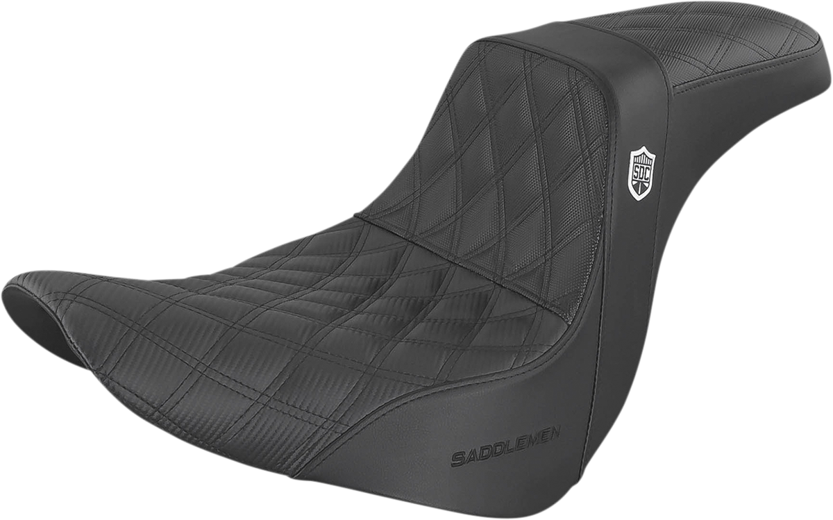 SADDLEMEN Pro Series SDC Performance Seat - w/o Backrest - Lattice Stitch/Lumbar Gripper - FL/FX '18-'24 SC81829DB