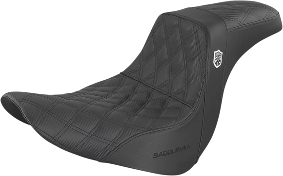 SADDLEMEN Pro Series SDC Performance Seat - w/o Backrest - Lattice Stitch/Lumbar Gripper - FL/FX '18-'24 SC81829DB