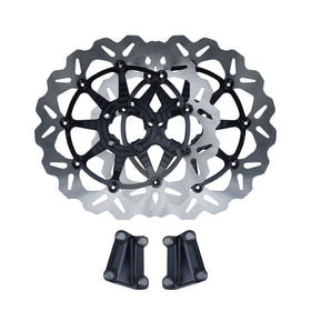 Axial dual floating brake rotor kit for Harley Softail Dyna