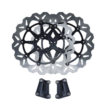 Axial dual floating brake rotor kit for Harley Softail Dyna