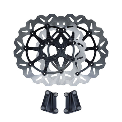 Axial dual floating brake rotor kit for Harley Softail Dyna