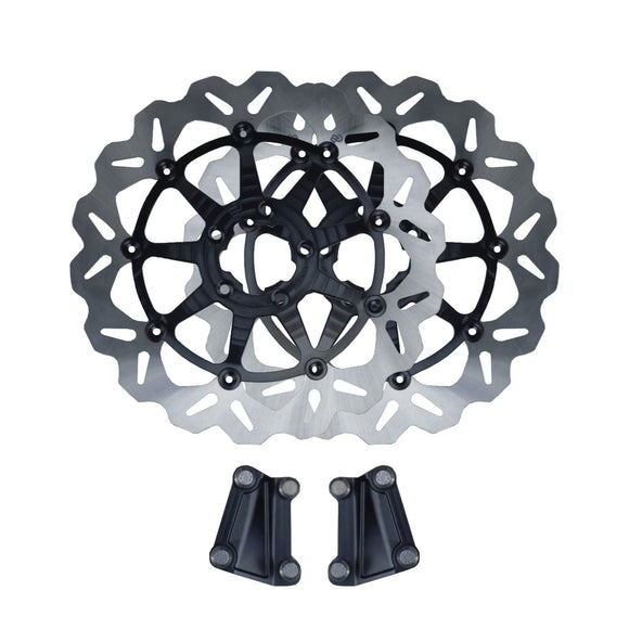 Axial dual floating brake rotor kit for Harley Softail Dyna