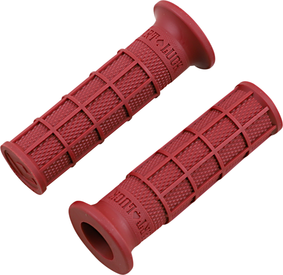 ODI Hart-Luck Signature Full-Waffle Slip-On Grips - Red V02FWDR