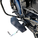 Thrashin Supply Co. Shorty black billet aluminum shifter peg for Harley-Davidson — 1 inch shorter than stock, laser-etched