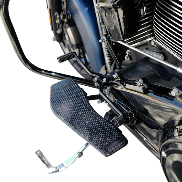 Thrashin Supply Co. Shorty black billet aluminum shifter peg for Harley-Davidson — 1 inch shorter than stock, laser-etched