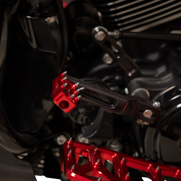 Thrashin Supply Co. Aggressor motorcycle shifter peg in billet aluminum with stainless steel cleats