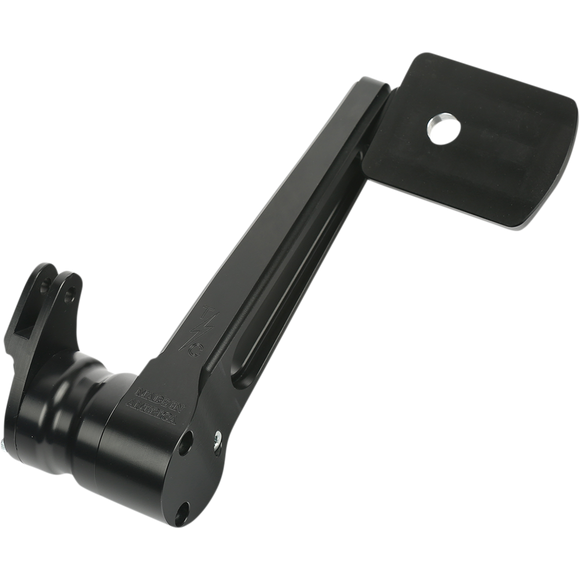 Thrashin Supply Co. black billet aluminum brake pedal pad mount for adjustable bagger brake arms, BBP-SP-01
