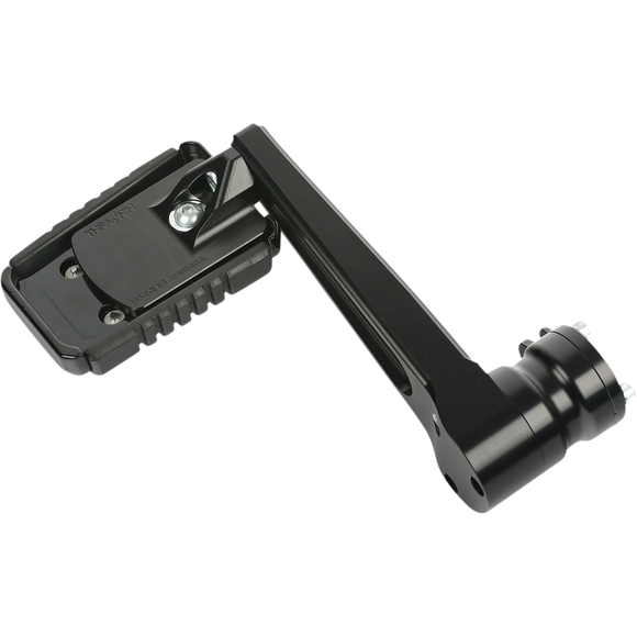 Thrashin Supply Co. black billet aluminum brake pedal pad mount for adjustable bagger brake arms, BBP-SP-01