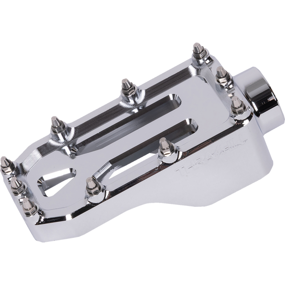 Thrashin Supply Co. Aggressor brake pedal for Harley-Davidson Touring with stainless steel cleats – chrome, black, and contrast cut options