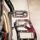 Thrashin Supply Co. Aggressor brake pedal for Harley-Davidson Touring with stainless steel cleats – chrome, black, and contrast cut options