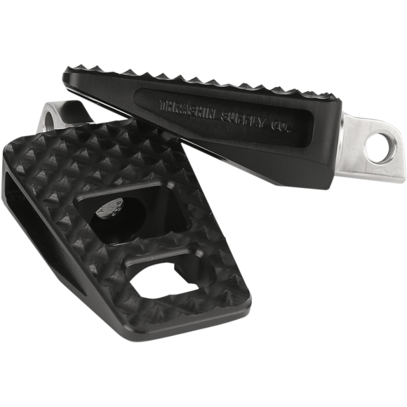 Thrashin Supply Co. P-54 footpegs for Harley-Davidson Softail 2018–2025 tapered platform chrome and black