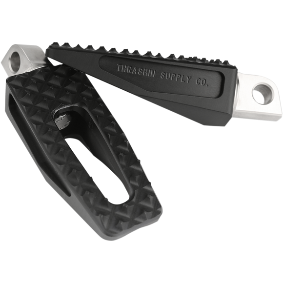 Thrashin Supply Co. P-54 Slim Footpegs aircraft-grade 6061 aluminum chrome finish for 2018-2025 Harley-Davidson Softail