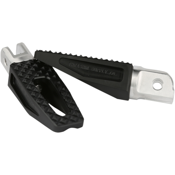 Thrashin Supply Co. P-54 Slim Footpegs aircraft-grade 6061 aluminum chrome finish for 2018-2025 Harley-Davidson Softail