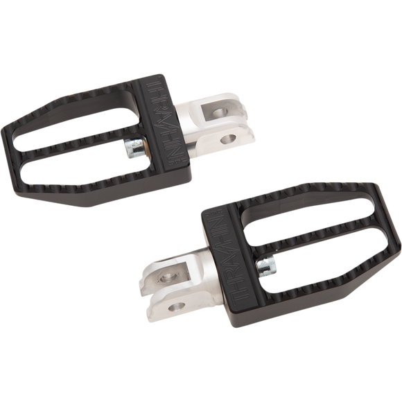 Thrashin Supply Co. Militant foot pegs for Harley-Davidson Softail 2018–2025 in chrome and black