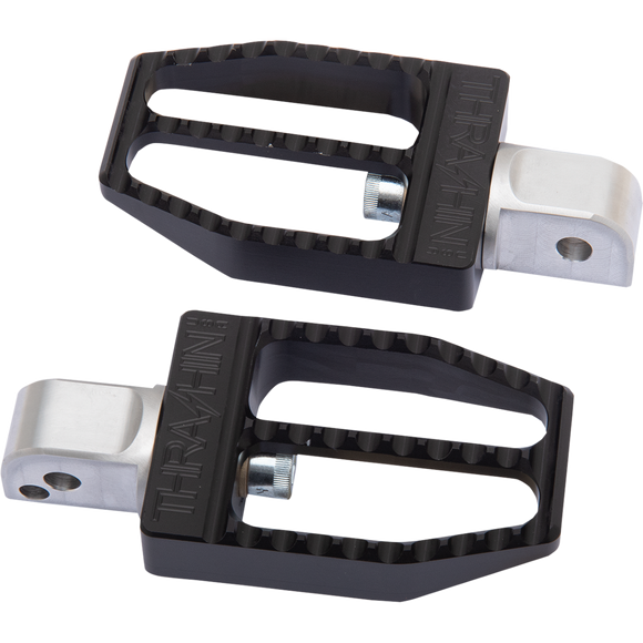 Thrashin Supply Co. Militant foot pegs for Harley-Davidson Softail 2018–2025 in chrome and black