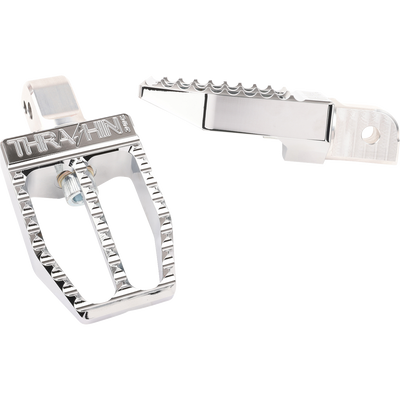 Thrashin Supply Co. Militant foot pegs for Harley-Davidson Softail 2018–2025 in chrome and black