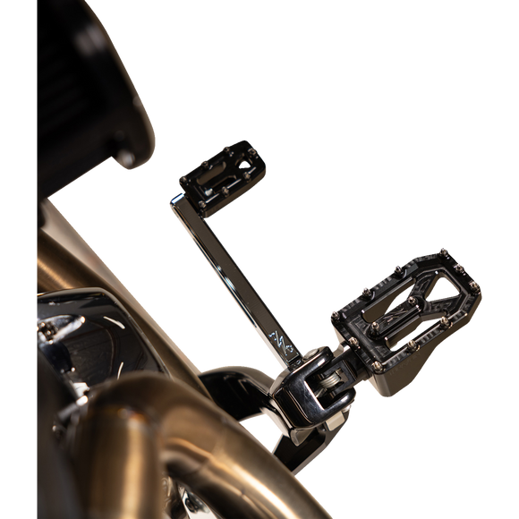 Thrashin Supply Co. Aggressor billet aluminum foot pegs with stainless steel cleats for Harley-Davidson Touring, Softail, Dyna, and Sportster