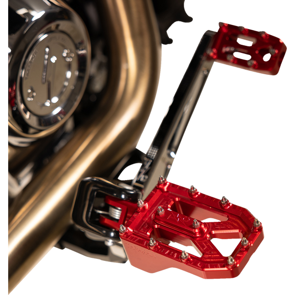 Thrashin Supply Co. Aggressor billet aluminum foot pegs with stainless steel cleats for Harley-Davidson Touring, Softail, Dyna, and Sportster
