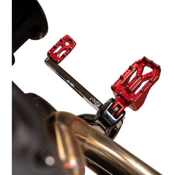 Thrashin Supply Co. Aggressor billet aluminum foot pegs with stainless steel cleats for Harley-Davidson Touring, Softail, Dyna, and Sportster
