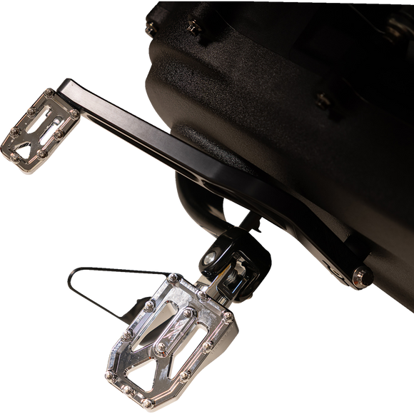 Thrashin Supply Co. Aggressor billet aluminum foot pegs with stainless steel cleats for Harley-Davidson Touring, Softail, Dyna, and Sportster