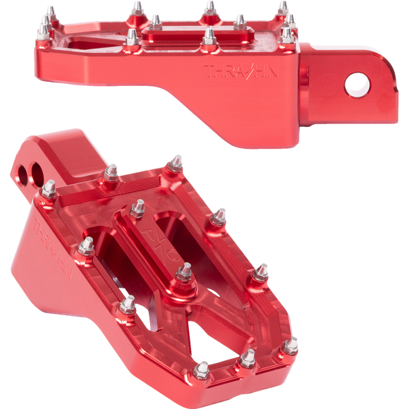 Thrashin Supply Co. Aggressor billet aluminum foot pegs with stainless steel cleats for Harley-Davidson Touring, Softail, Dyna, and Sportster