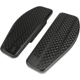 Thrashin Supply Co. black billet aluminum passenger floorboards for Harley-Davidson FL touring models, TSC-2205-1