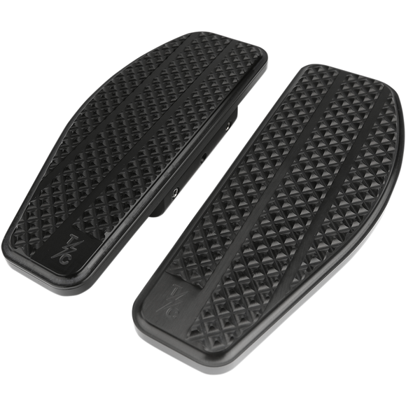 Thrashin Supply Co. black billet aluminum passenger floorboards for Harley-Davidson FL touring models, TSC-2205-1