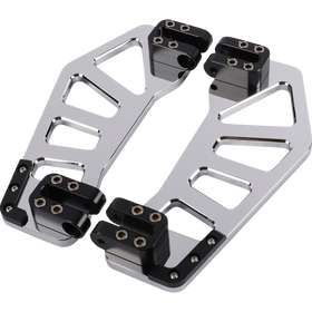 Thrashin Supply Co. Apex Floorboards in chrome billet aluminum for Harley-Davidson Touring and Softail models