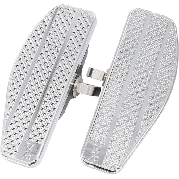 Thrashin Supply Co. billet 6061 aluminum mini floorboards with stainless steel clevis for Harley-Davidson Softail Dyna Sportster Touring FXR V-Rod