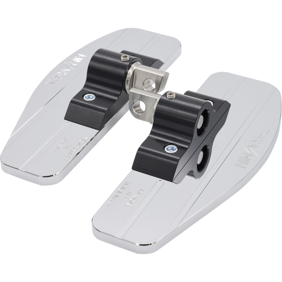 Thrashin Supply Co. billet 6061 aluminum mini floorboards with stainless steel clevis for Harley-Davidson Softail Dyna Sportster Touring FXR V-Rod