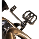 Thrashin Supply Co. Mini Aggressor Floorboards with stainless steel cone cleats on billet 6061 aluminum for Harley-Davidson Softail Dyna Touring and Sportster models