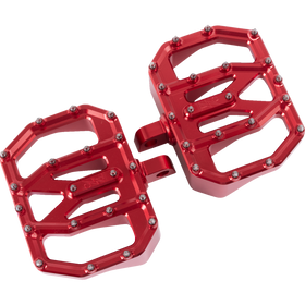 Thrashin Supply Co. Mini Aggressor Floorboards with stainless steel cone cleats on billet 6061 aluminum for Harley-Davidson Softail Dyna Touring and Sportster models