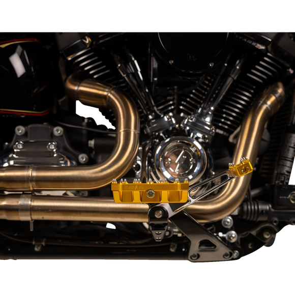 Thrashin Supply Co. Mini Aggressor Floorboards with stainless steel cone cleats on billet 6061 aluminum for Harley-Davidson Softail Dyna Touring and Sportster models