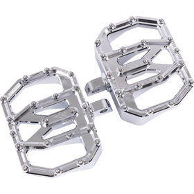 Thrashin Supply Co. Mini Aggressor Floorboards with stainless steel cone cleats on billet 6061 aluminum for Harley-Davidson Softail Dyna Touring and Sportster models